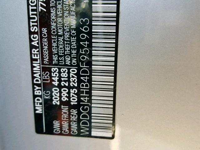 WDDGJ4HB4DF954963 - 2013 MERCEDES-BENZ C 250 SILVER photo 10