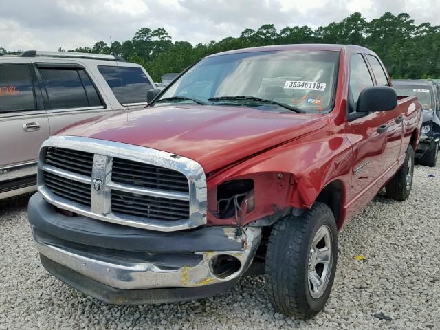 1D7HA18K07J598046 - 2007 DODGE RAM 1500 S RED photo 2