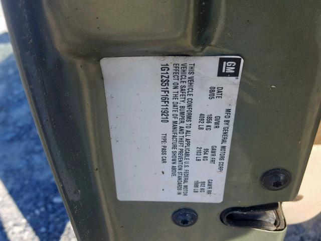 1G1ZS51F16F119210 - 2006 CHEVROLET MALIBU LS GREEN photo 10