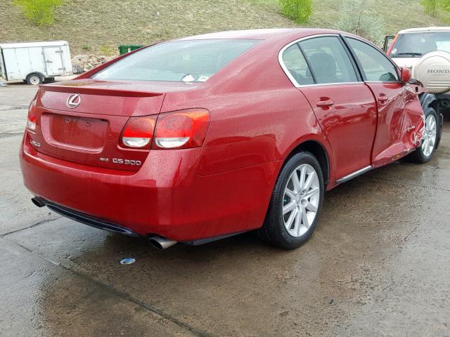 JTHCH96S060014426 - 2006 LEXUS GS 300 RED photo 4