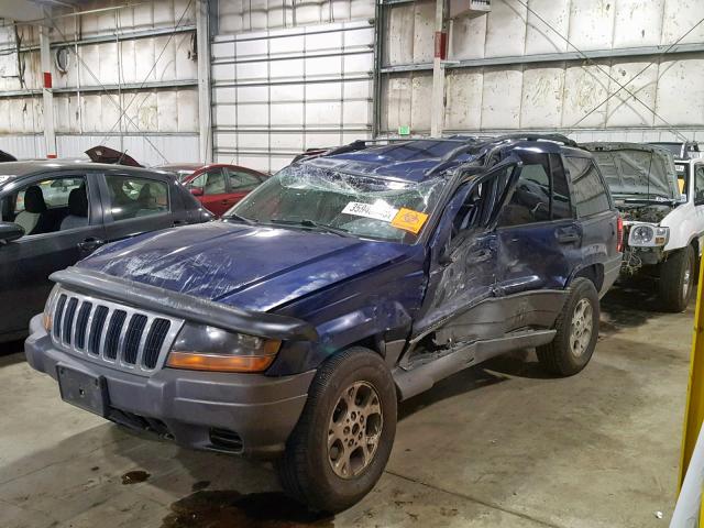 1J4GW48N91C583876 - 2001 JEEP GRAND CHER BLUE photo 2