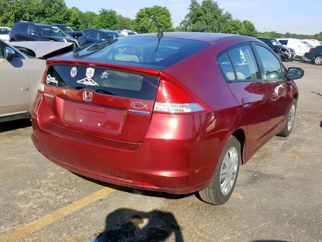 JHMZE2H53AS024544 - 2010 HONDA INSIGHT LX RED photo 4