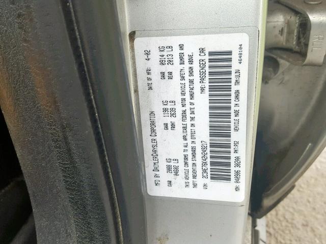 2C3AE76K42H249217 - 2002 CHRYSLER 300M SPECI SILVER photo 10