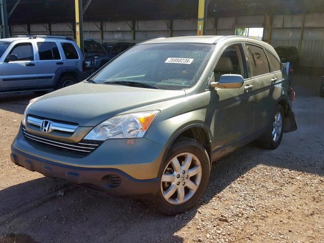 JHLRE38768C033822 - 2008 HONDA CR-V EXL GREEN photo 2