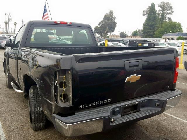 1GCEC14C87Z647078 - 2007 CHEVROLET SILVERADO BLACK photo 3