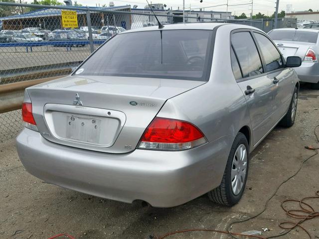 JA3AJ26E97U015646 - 2007 MITSUBISHI LANCER ES SILVER photo 4