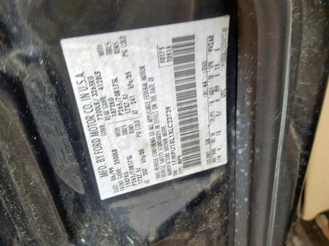 1FMPU18L1XLC23739 - 1999 FORD EXPEDITION BLACK photo 10