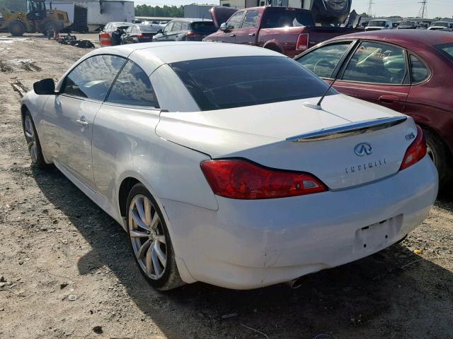 JNKCV66E69M724185 - 2009 INFINITI G37 BASE WHITE photo 3