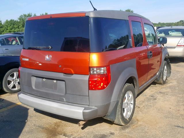 5J6YH286X4L015376 - 2004 HONDA ELEMENT EX ORANGE photo 4