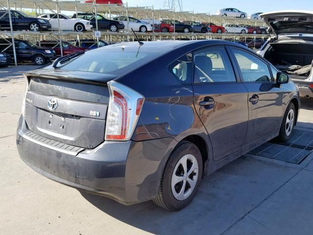 JTDKN3DUXC5394767 - 2012 TOYOTA PRIUS CHARCOAL photo 4