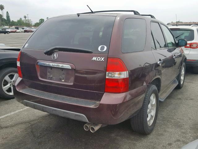 2HNYD18801H535828 - 2001 ACURA MDX TOURIN BURGUNDY photo 4