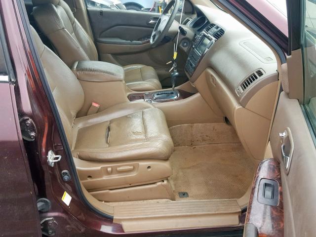 2HNYD18801H535828 - 2001 ACURA MDX TOURIN BURGUNDY photo 5