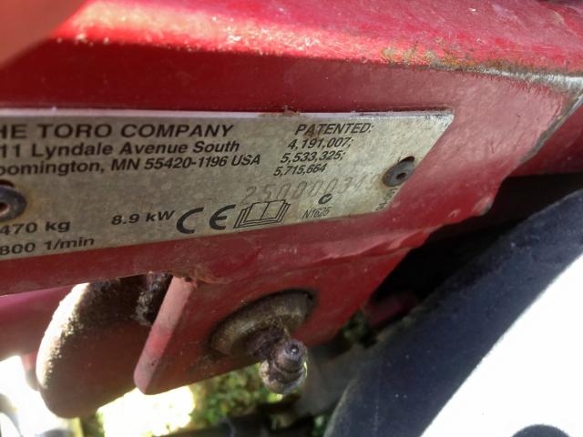 250000349 - 2010 TORO 3100 MOWER RED photo 8