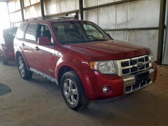 1FMCU94168KB98121 - 2008 FORD ESCAPE LIM RED photo 1