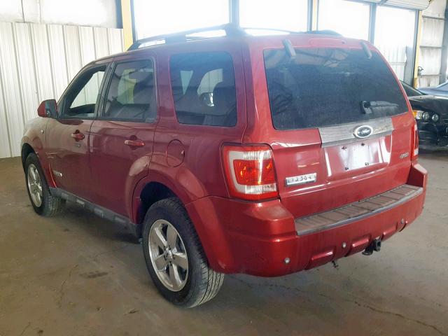 1FMCU94168KB98121 - 2008 FORD ESCAPE LIM RED photo 3