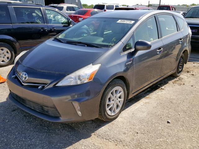 JTDZN3EU2E3327026 - 2014 TOYOTA PRIUS V GRAY photo 2