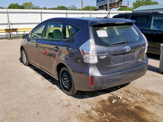 JTDZN3EU2E3327026 - 2014 TOYOTA PRIUS V GRAY photo 3