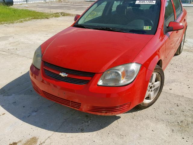 1G1AT58H497288816 - 2009 CHEVROLET COBALT LT RED photo 9