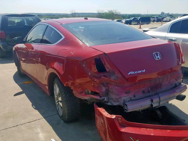 1HGCS1B80BA014415 - 2011 HONDA ACCORD EXL RED photo 3