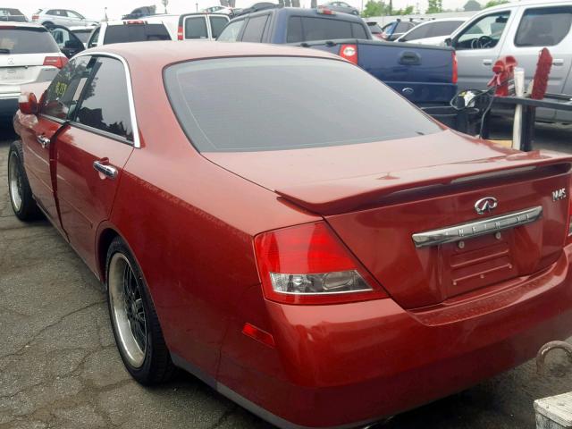 JNKAY41E23M002052 - 2003 INFINITI M45 RED photo 3