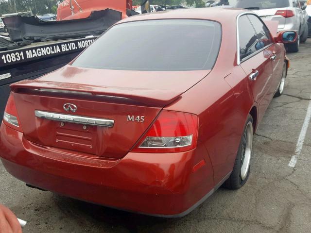 JNKAY41E23M002052 - 2003 INFINITI M45 RED photo 4