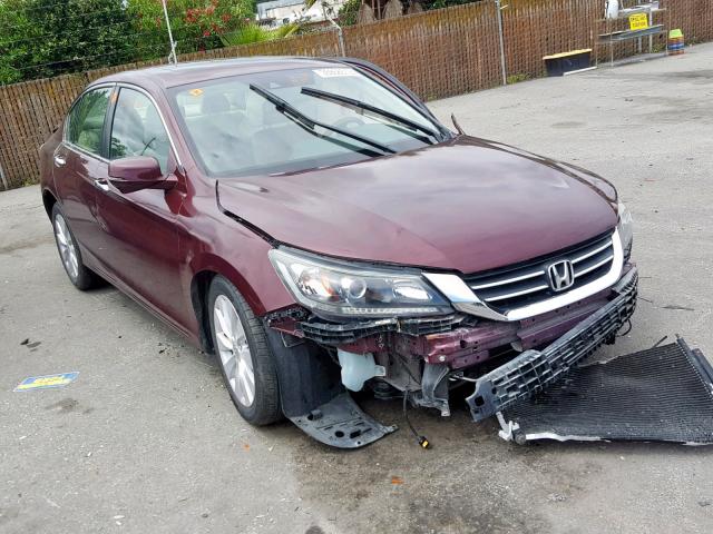 1HGCR2F80FA100020 - 2015 HONDA ACCORD EXL MAROON photo 1