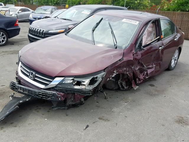 1HGCR2F80FA100020 - 2015 HONDA ACCORD EXL MAROON photo 2