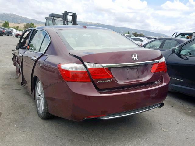 1HGCR2F80FA100020 - 2015 HONDA ACCORD EXL MAROON photo 3