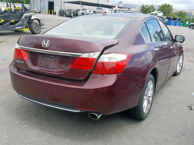 1HGCR2F80FA100020 - 2015 HONDA ACCORD EXL MAROON photo 4