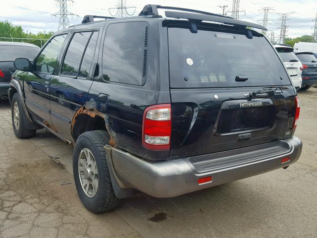 JN8AR07Y5YW396235 - 2000 NISSAN PATHFINDER BLACK photo 3