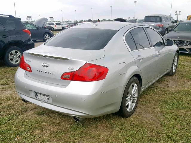 JN1CV6AP5AM200124 - 2010 INFINITI G37 BASE SILVER photo 4