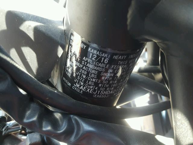 JKAEXEJ15HDA01555 - 2017 KAWASAKI EX650 J ნარინჯისფერი ფოტო 10
