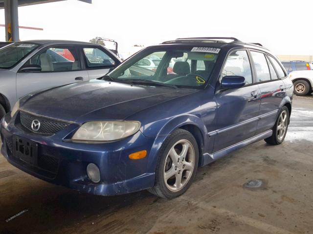 JM1BJ246021550375 - 2002 MAZDA PROTEGE PR BLUE photo 2