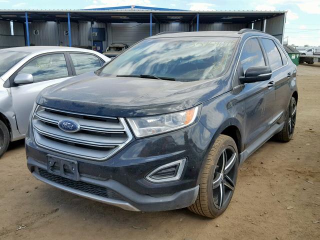 2FMTK4J80FBB35050 - 2015 FORD EDGE SEL BLACK photo 2