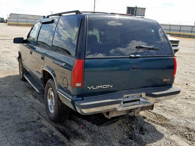 1GKEK13R4WJ727598 - 1998 GMC YUKON GREEN photo 3