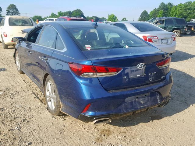 5NPE34AF3JH649044 - 2018 HYUNDAI SONATA SPO BLUE photo 3