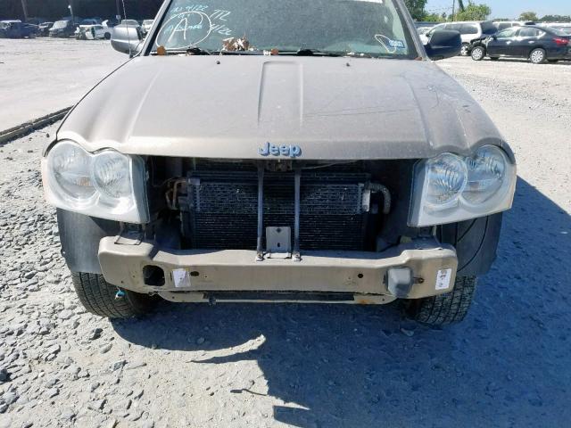 1J4HR58225C595378 - 2005 JEEP GRAND CHER BEIGE photo 9