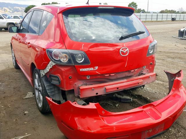 JM1BK344181856902 - 2008 MAZDA 3 HATCHBAC RED photo 3