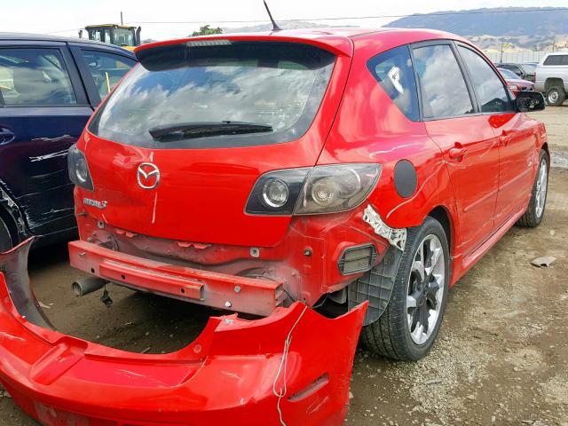 JM1BK344181856902 - 2008 MAZDA 3 HATCHBAC RED photo 4