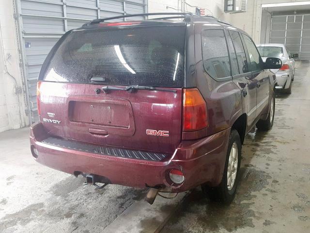 1GKDT13S462292877 - 2006 GMC ENVOY BURGUNDY photo 4