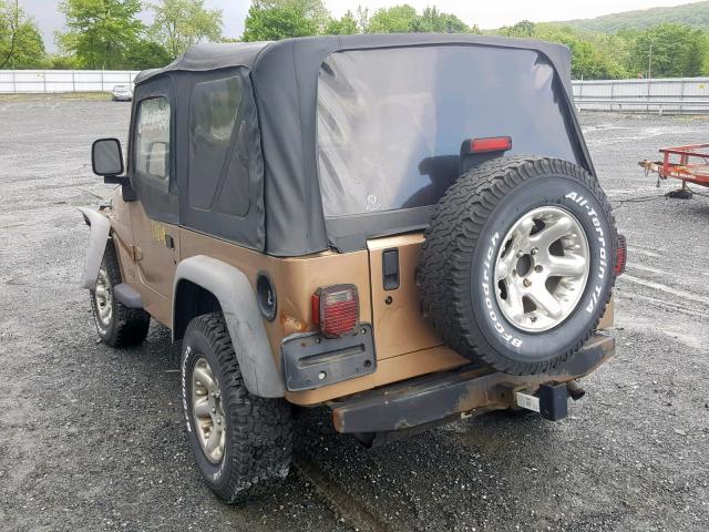 1J4FY19S1XP466335 - 1999 JEEP WRANGLER / GOLD photo 3