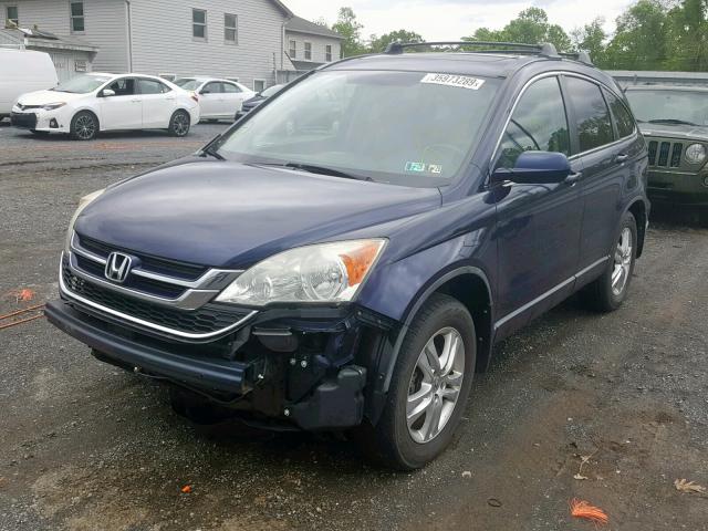 5J6RE4H72AL082177 - 2010 HONDA CR-V EXL BLUE photo 2