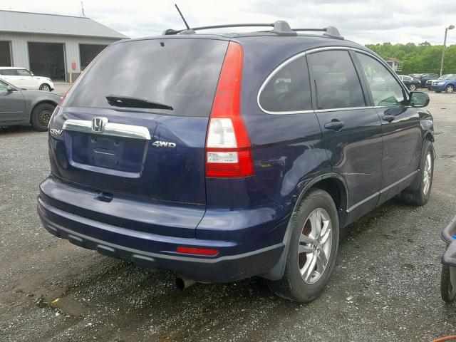 5J6RE4H72AL082177 - 2010 HONDA CR-V EXL BLUE photo 4