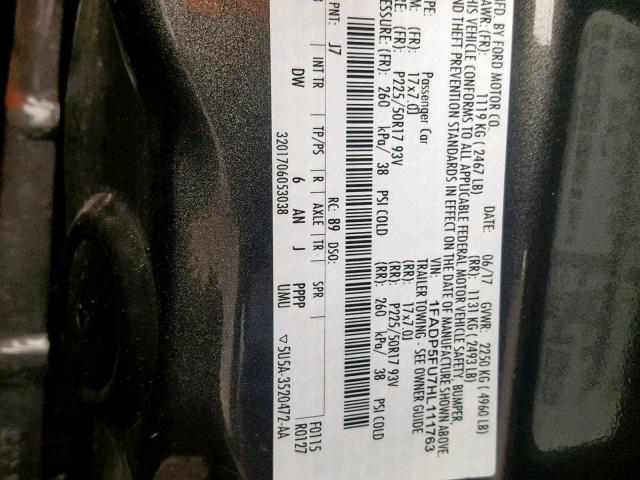 1FADP5FU7HL111763 - 2017 FORD C-MAX TITA GRAY photo 10