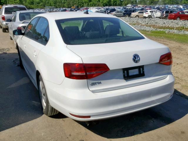 3VW2K7AJ6FM408895 - 2015 VOLKSWAGEN JETTA BASE WHITE photo 3