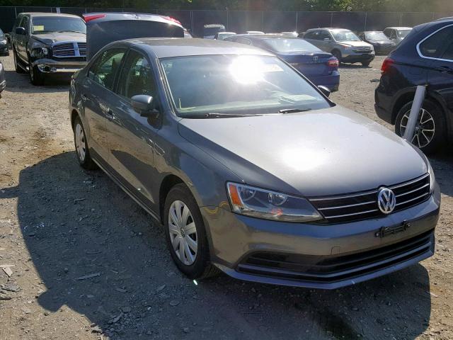 3VW2K7AJ6FM348164 - 2015 VOLKSWAGEN JETTA BASE GRAY photo 1