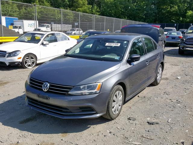 3VW2K7AJ6FM348164 - 2015 VOLKSWAGEN JETTA BASE GRAY photo 2