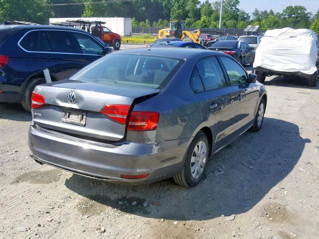 3VW2K7AJ6FM348164 - 2015 VOLKSWAGEN JETTA BASE GRAY photo 4