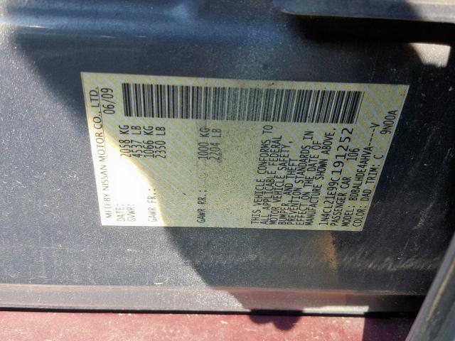 1N4CL21E99C191252 - 2009 NISSAN ALTIMA HYB GREEN photo 10