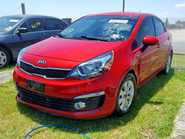 KNADN4A33G6633731 - 2016 KIA RIO EX RED photo 2